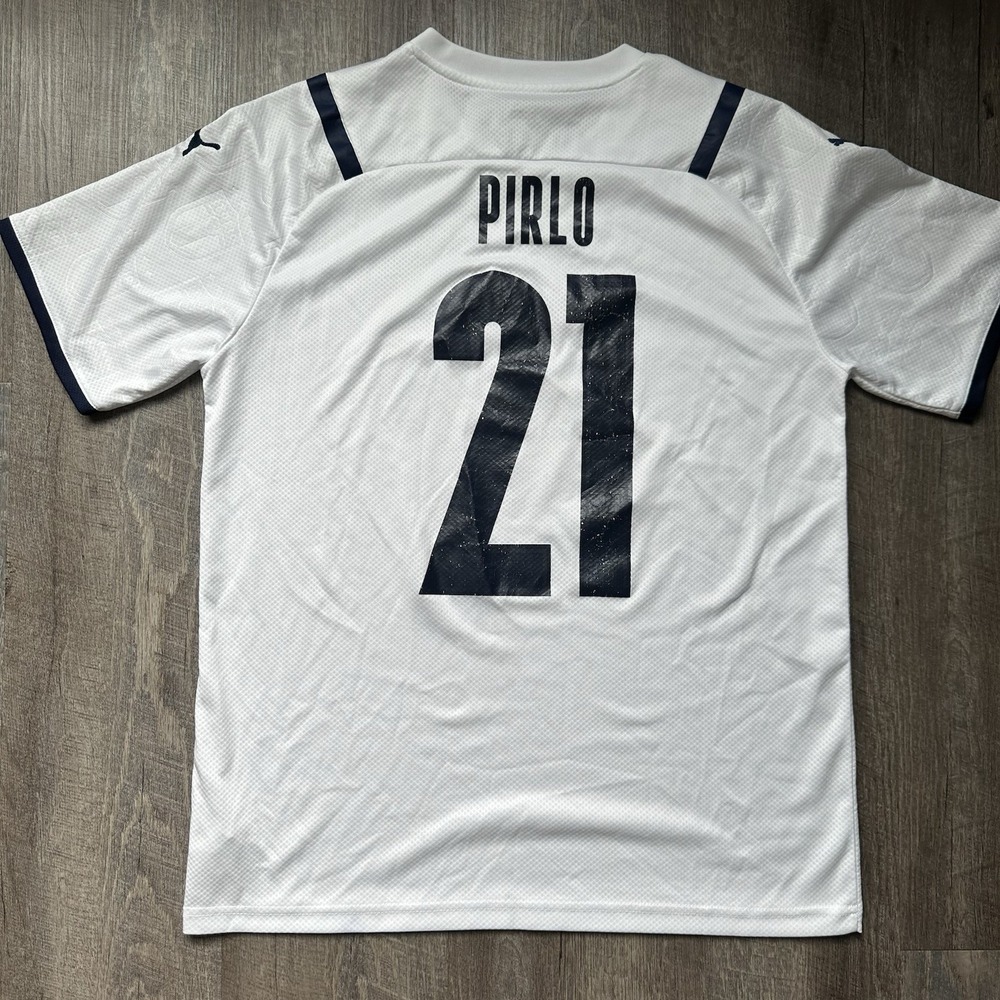 Italy 2022/2023 Away Pirlo #21 Authentic PUMA Jersey White Blue XXL‎ Men